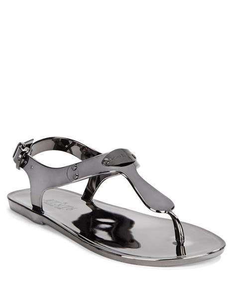 Michael Kors Plate Jelly Thong Sandals .